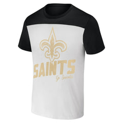 New Orleans Saints NFL x Darius Rucker Collection Colorblocked T-Shirt - White/Black T-shirts