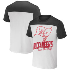 Tampa Bay Buccaneers NFL x Darius Rucker Collection Colorblocked T-Shirt - White/Pewter T-shirts