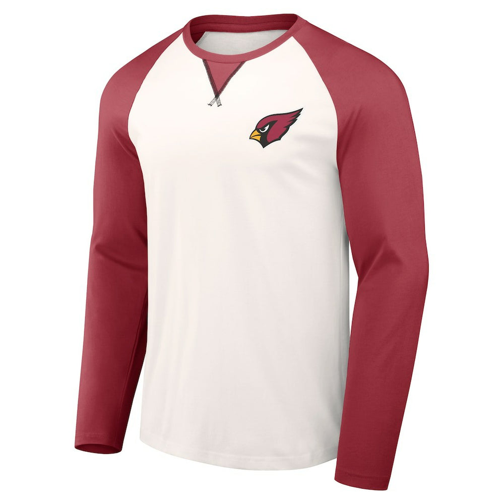Arizona Cardinals NFL x Darius Rucker Collection Long Sleeve Raglan T-Shirt - Cream/Cardinal T-shirts