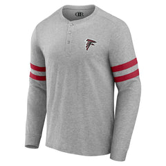 Atlanta Falcons NFL x Darius Rucker Collection Henley Long Sleeve T-Shirt - Heather Gray T-shirts