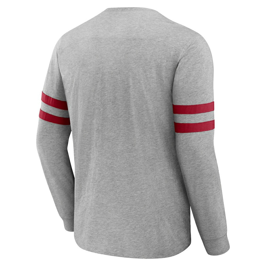 Atlanta Falcons NFL x Darius Rucker Collection Henley Long Sleeve T-Shirt - Heather Gray T-shirts