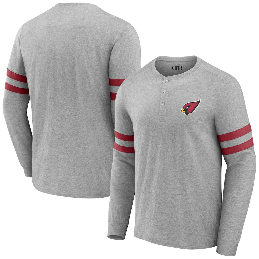 Arizona Cardinals NFL x Darius Rucker Collection Henley Long Sleeve T-Shirt - Heather Gray T-shirts