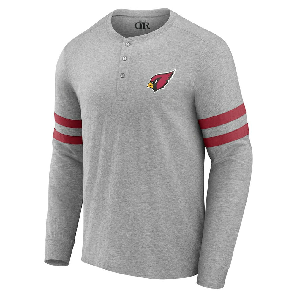 Arizona Cardinals NFL x Darius Rucker Collection Henley Long Sleeve T-Shirt - Heather Gray T-shirts