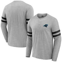 Carolina Panthers NFL x Darius Rucker Collection Henley Long Sleeve T-Shirt - Heather Gray T-shirts