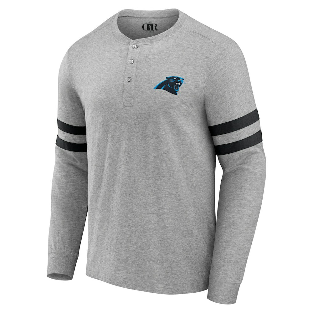 Carolina Panthers NFL x Darius Rucker Collection Henley Long Sleeve T-Shirt - Heather Gray T-shirts