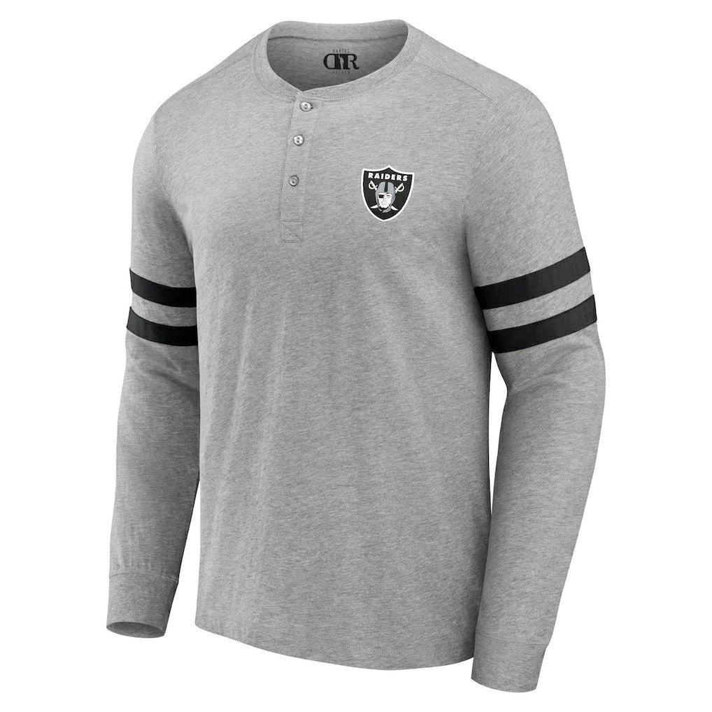 Las Vegas Raiders NFL x Darius Rucker Collection Henley Long Sleeve T-Shirt - Heather Gray T-shirts