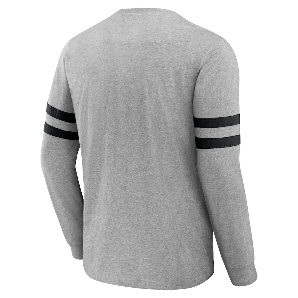 Las Vegas Raiders NFL x Darius Rucker Collection Henley Long Sleeve T-Shirt - Heather Gray T-shirts