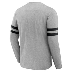 Las Vegas Raiders NFL x Darius Rucker Collection Henley Long Sleeve T-Shirt - Heather Gray T-shirts