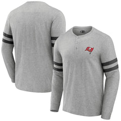 Tampa Bay Buccaneers NFL x Darius Rucker Collection Henley Long Sleeve T-Shirt - Heather Gray T-shirts