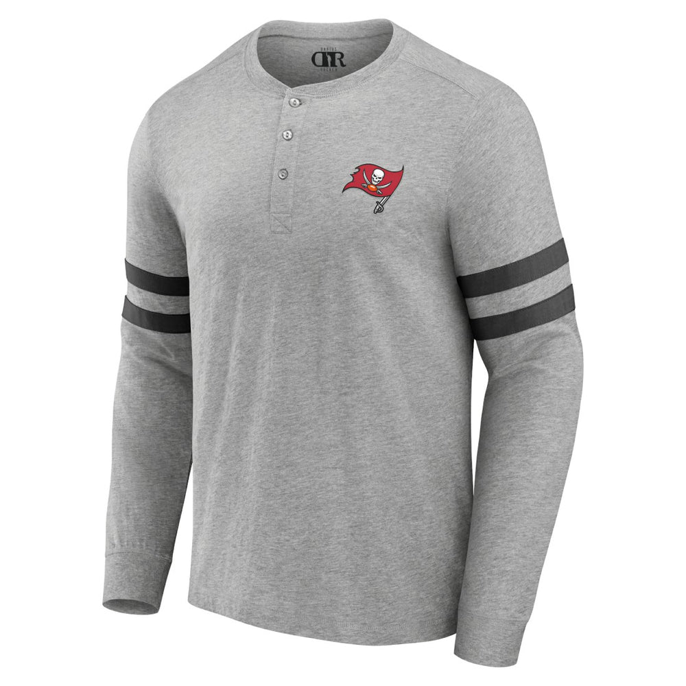 Tampa Bay Buccaneers NFL x Darius Rucker Collection Henley Long Sleeve T-Shirt - Heather Gray T-shirts