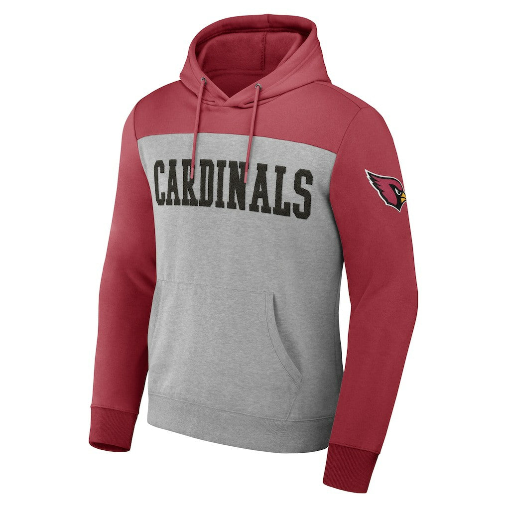 Arizona Cardinals NFL x Darius Rucker Collection Color Blocked Pullover Hoodie - Heather Gray Hoodies