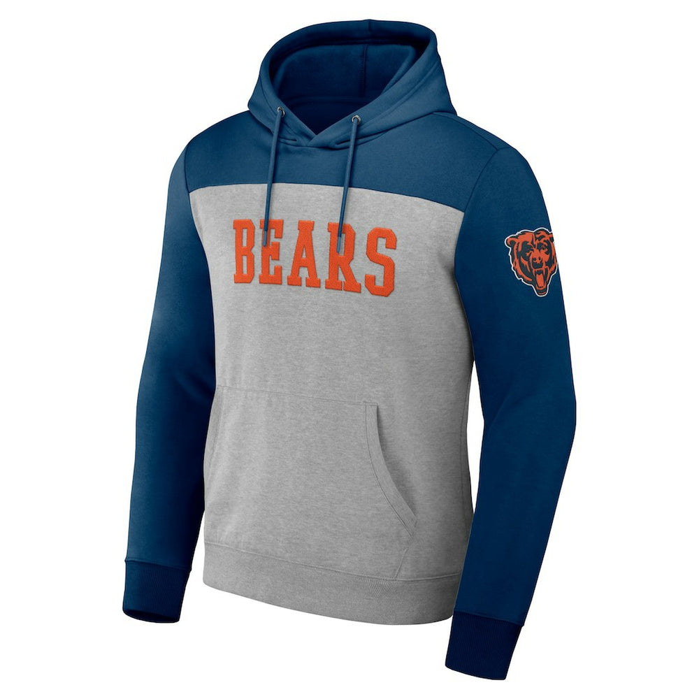 Chicago Bears NFL x Darius Rucker Collection Color Blocked Pullover Hoodie - Heather Gray Hoodies