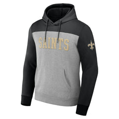 New Orleans Saints NFL x Darius Rucker Collection Color Blocked Pullover Hoodie - Heather Gray Hoodies