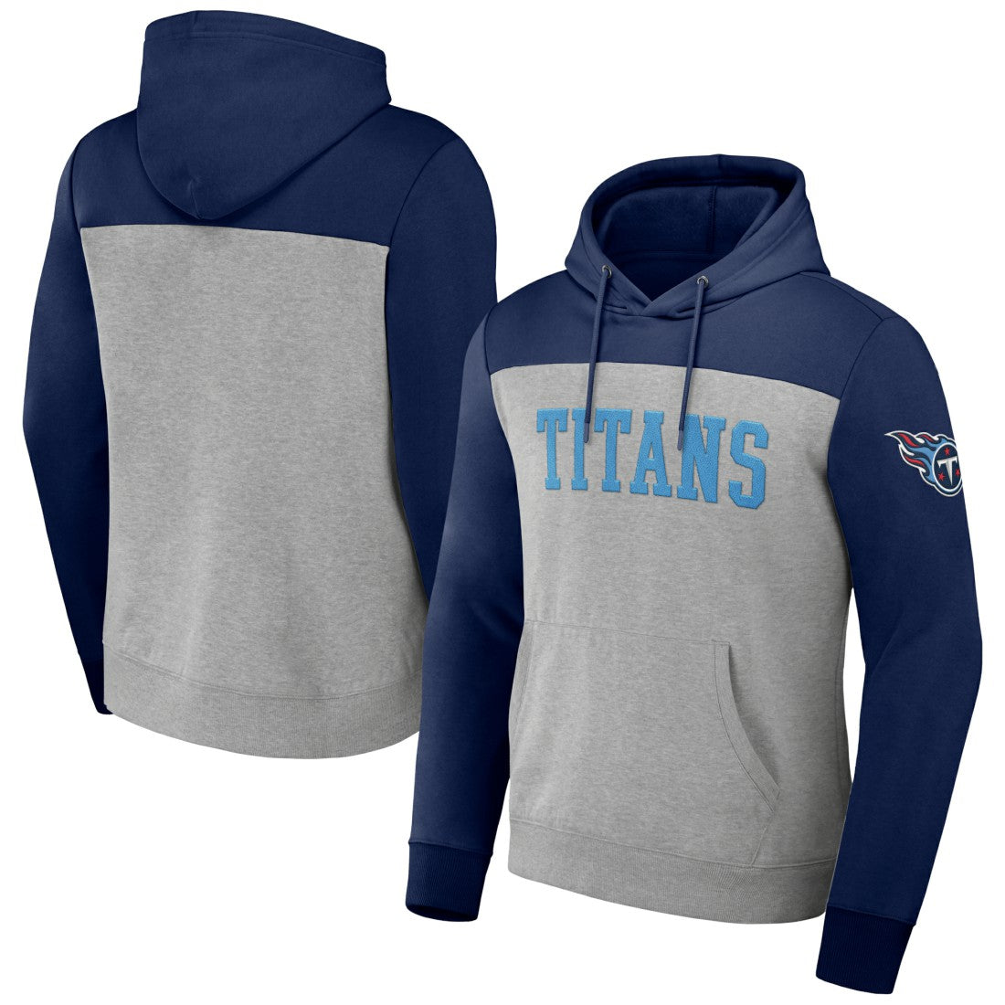 Tennessee Titans NFL x Darius Rucker Collection Color Blocked Pullover Hoodie - Heather Gray Hoodies