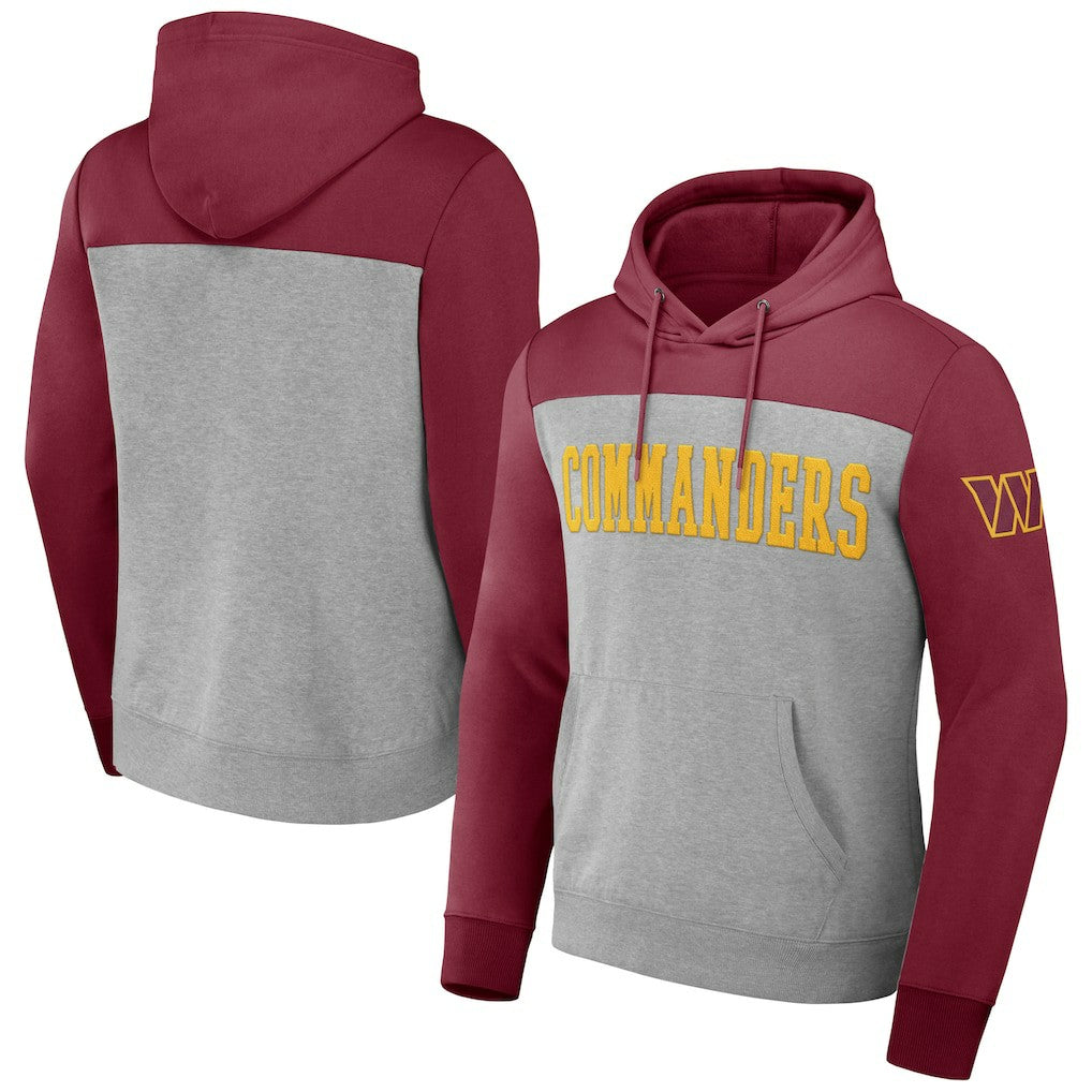 Washington Commanders NFL x Darius Rucker Collection Color Blocked Pullover Hoodie - Heather Gray Hoodies