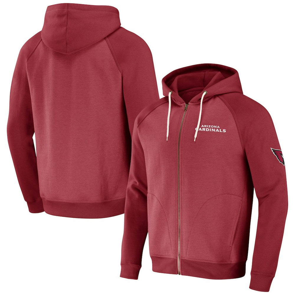 Arizona Cardinals NFL x Darius Rucker Collection Raglan Full-Zip Hoodie - Cardinal Hoodies