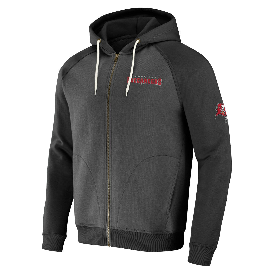 Tampa Bay Buccaneers NFL x Darius Rucker Collection Raglan Full-Zip Hoodie - Pewter Hoodies