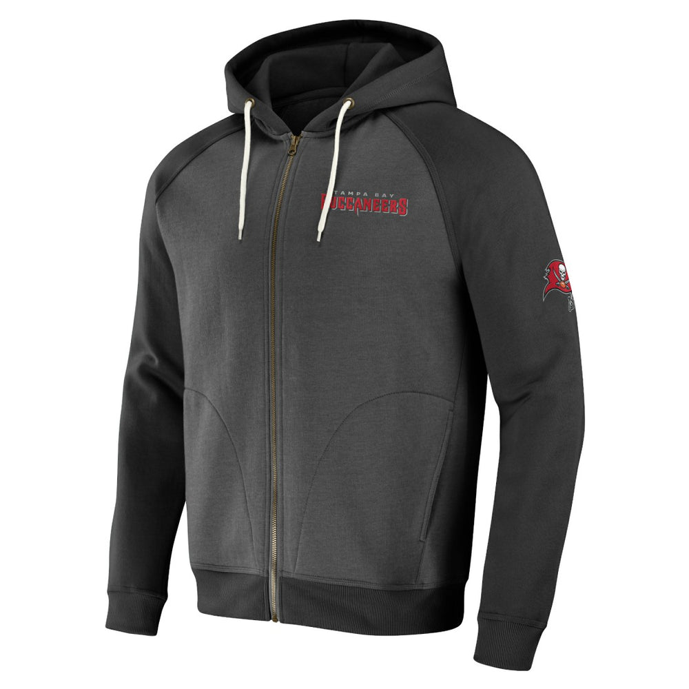 Tampa Bay Buccaneers NFL x Darius Rucker Collection Raglan Full-Zip Hoodie - Pewter Hoodies