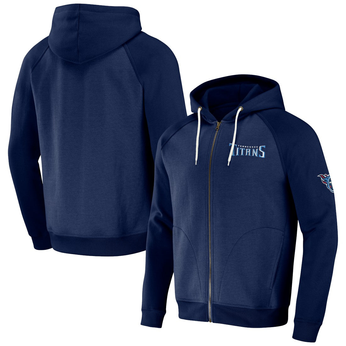 Tennessee Titans NFL x Darius Rucker Collection Raglan Full-Zip Hoodie - Navy Hoodies