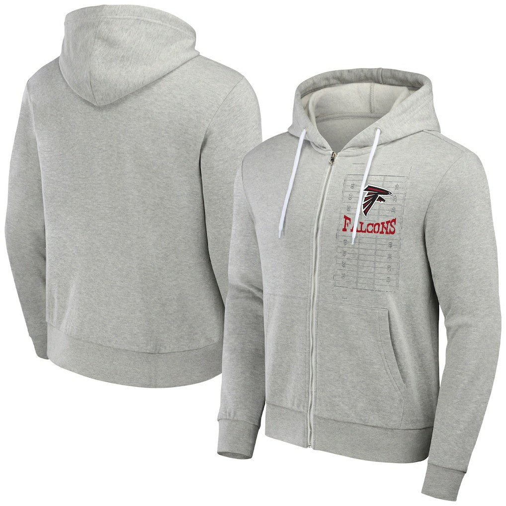 Atlanta Falcons NFL x Darius Rucker Collection Domestic Full-Zip Hoodie - Heather Gray Hoodies