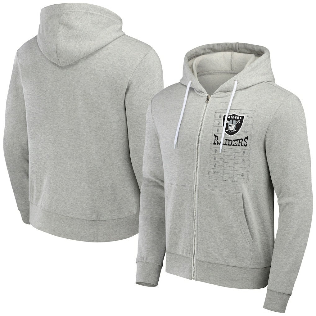 Las Vegas Raiders NFL x Darius Rucker Collection Domestic Full-Zip Hoodie - Heather Gray Hoodies