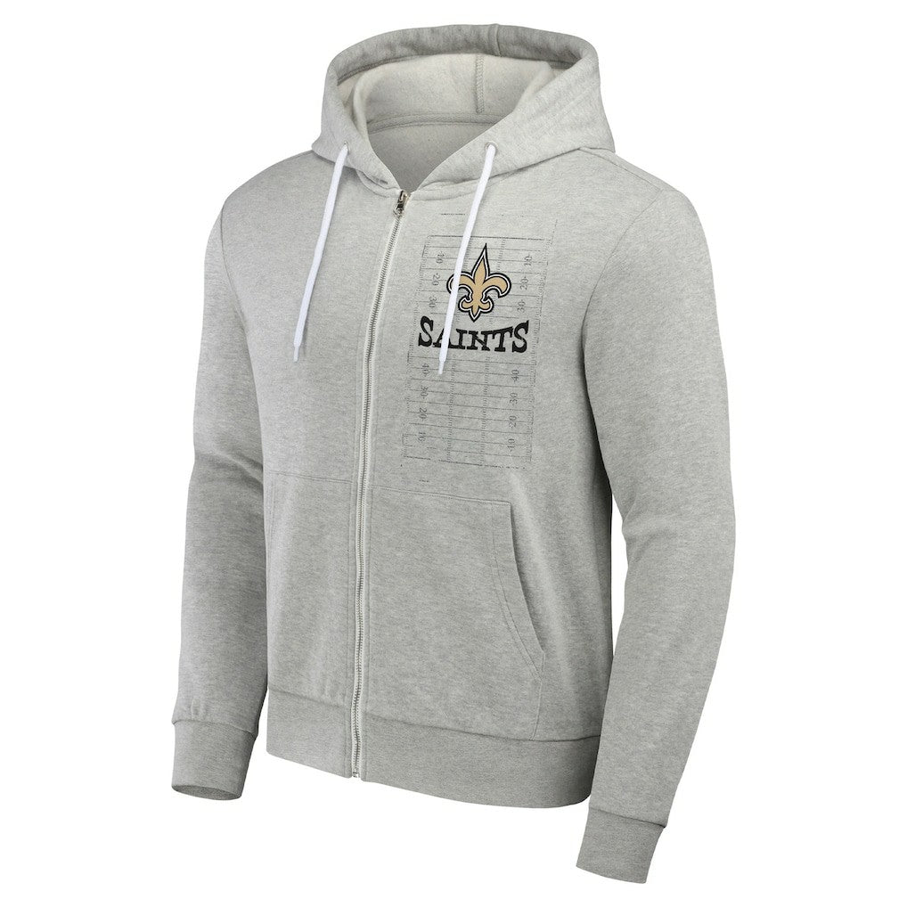 New Orleans Saints NFL x Darius Rucker Collection Domestic Full-Zip Hoodie - Heather Gray Hoodies