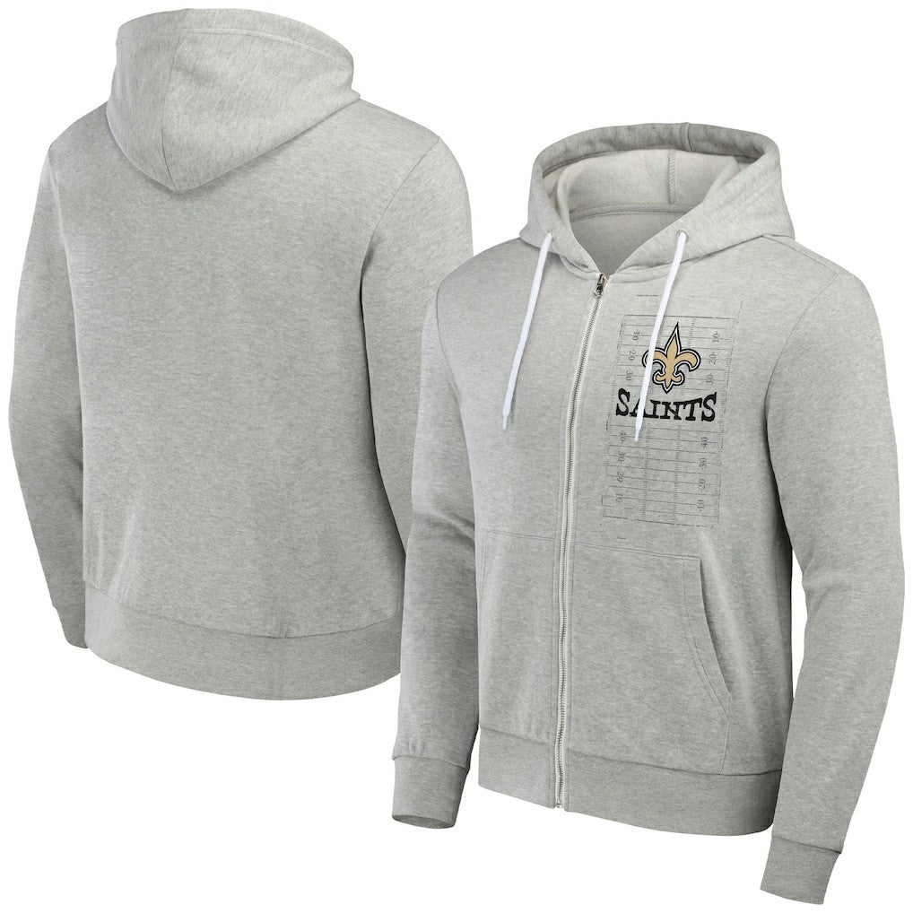 New Orleans Saints NFL x Darius Rucker Collection Domestic Full-Zip Hoodie - Heather Gray Hoodies