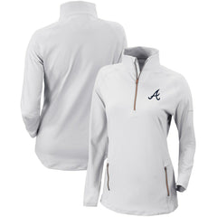 Atlanta Braves Columbia Women's Omni-Wick Outward Nine Quarter-Zip Pullover Top - White Pullover