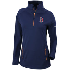 Boston Red Sox Columbia Women's Omni-Wick Outward Nine Quarter-Zip Pullover Top - Navy Pullover