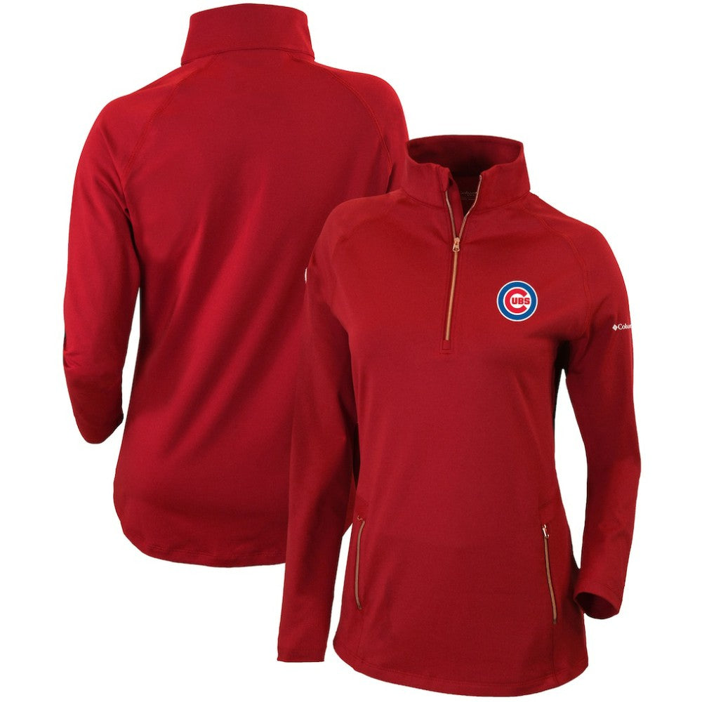 Chicago Cubs Columbia Women's Omni-Wick Outward Nine Quarter-Zip Pullover Top - Red Pullover