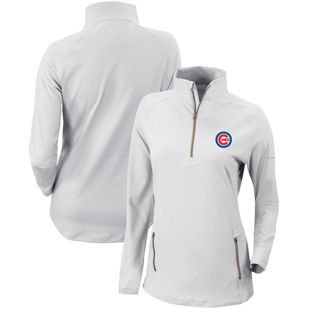 Chicago Cubs Columbia Women's Omni-Wick Outward Nine Quarter-Zip Pullover Top - White Pullover