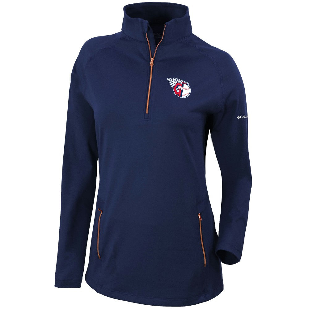 Cleveland Guardians Columbia Women's Omni-Wick Outward Nine Quarter-Zip Pullover Top - Navy Pullover