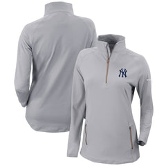 New York Yankees Columbia Women's Omni-Wick Outward Nine Quarter-Zip Pullover Top - Gray Pullover