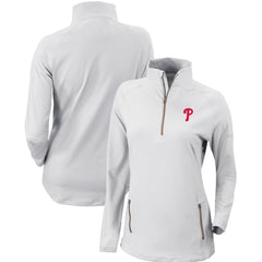Philadelphia Phillies Columbia Women's Omni-Wick Outward Nine Quarter-Zip Pullover Top - White Pullover