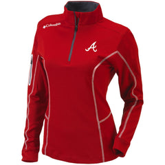 Atlanta Braves Columbia Women's Omni-Wick Shotgun Quarter-Zip Pullover Top - Red Pullover