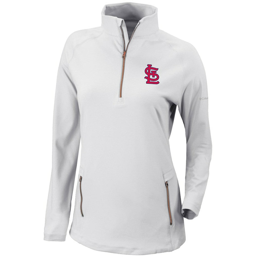 St. Louis Cardinals Columbia Women's Omni-Wick Outward Nine Quarter-Zip Pullover Top - White Pullover