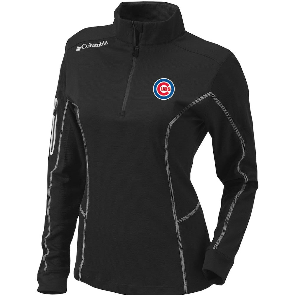 Chicago Cubs Columbia Women's Omni-Wick Shotgun Quarter-Zip Pullover Top - Black Pullover