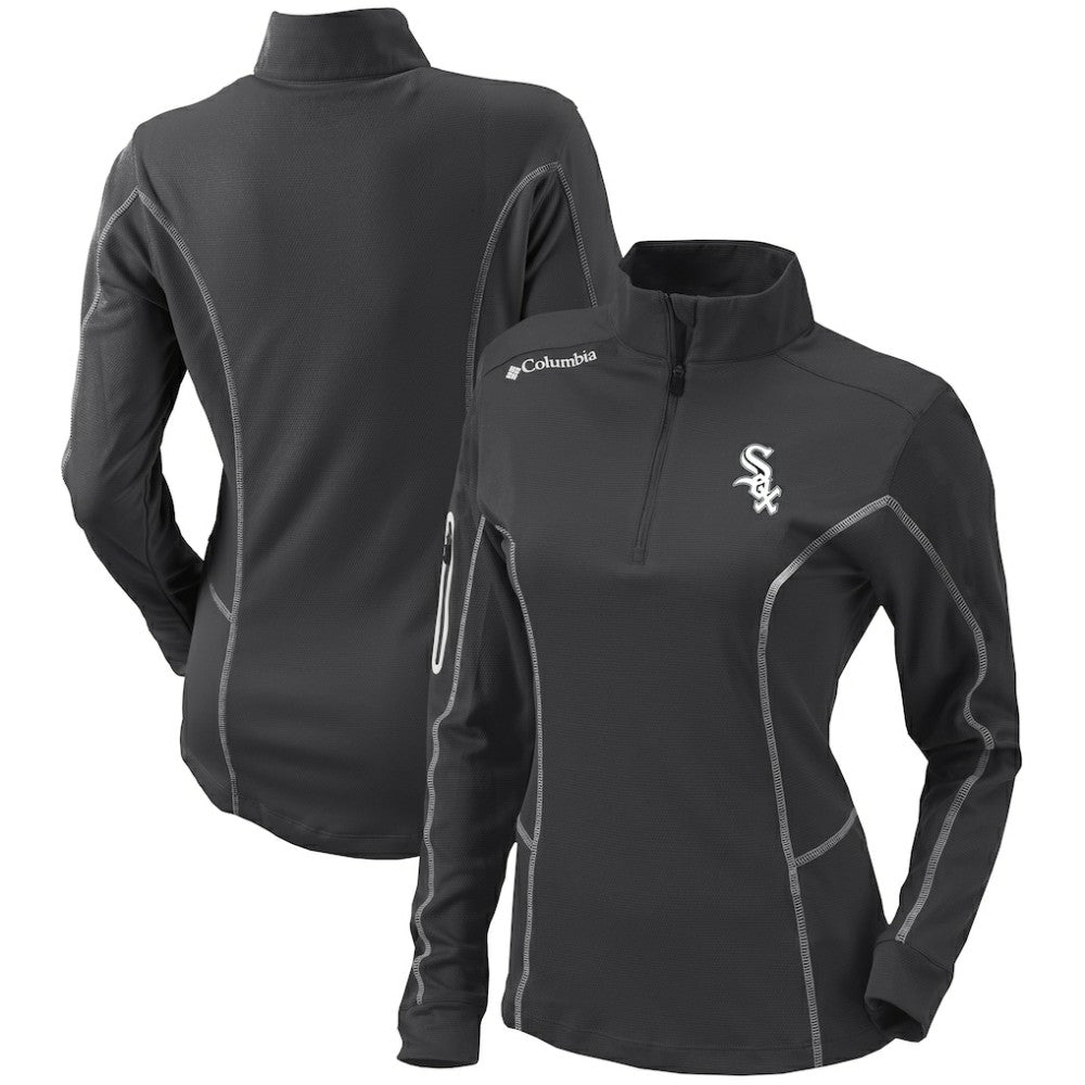 Chicago White Sox Columbia Women's Omni-Wick Shotgun Quarter-Zip Pullover Top - Charcoal Pullover