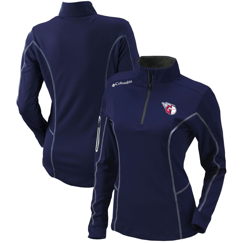 Cleveland Guardians Columbia Women's Omni-Wick Shotgun Quarter-Zip Pullover Top - Navy Pullover