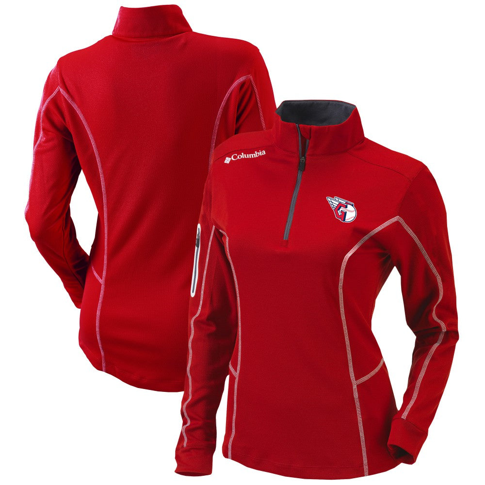 Cleveland Guardians Columbia Women's Omni-Wick Shotgun Quarter-Zip Pullover Top - Red Pullover