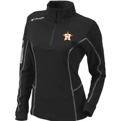 Houston Astros Columbia Women's Omni-Wick Shotgun Quarter-Zip Pullover Top - Black Pullover