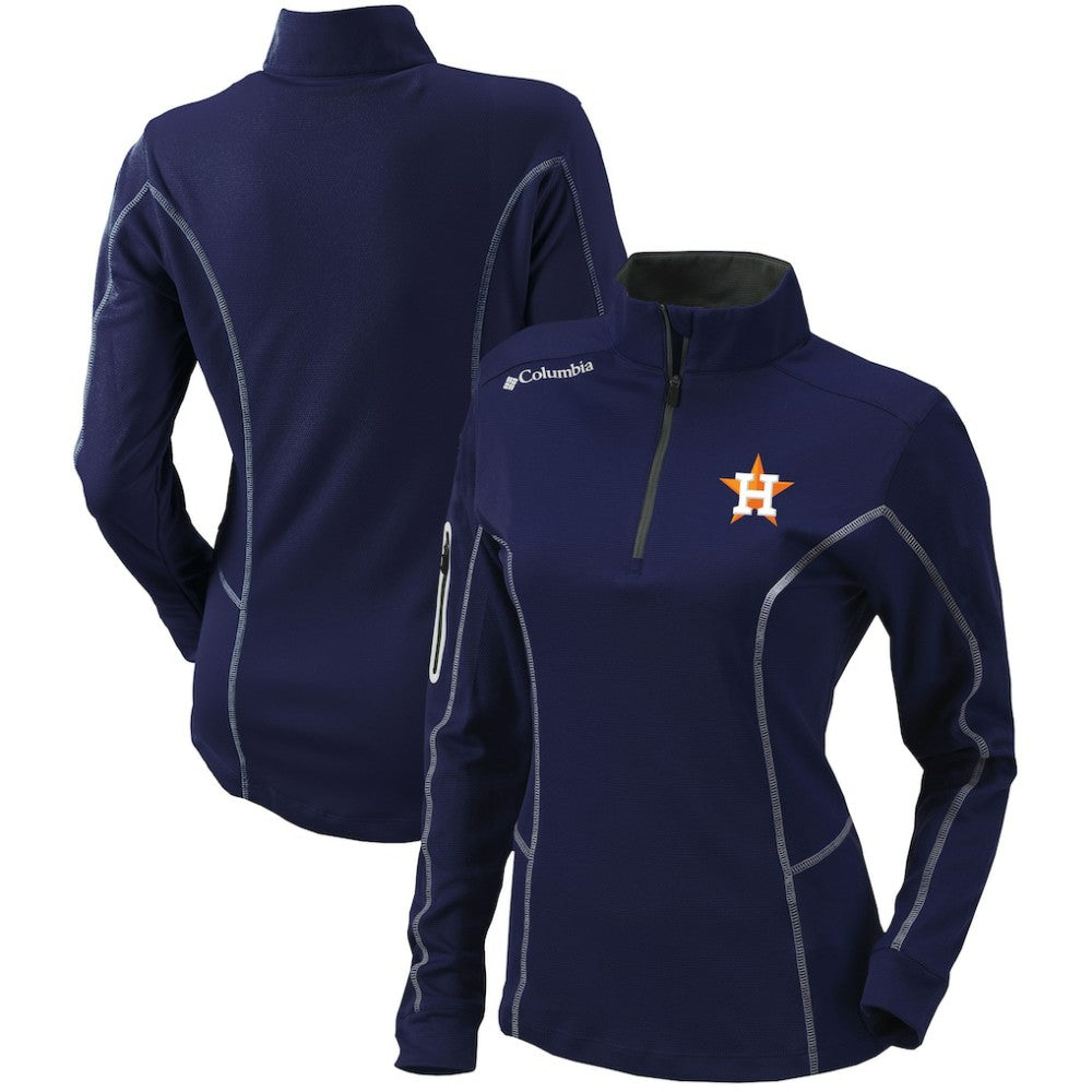 Houston Astros Columbia Women's Omni-Wick Shotgun Quarter-Zip Pullover Top - Navy Pullover