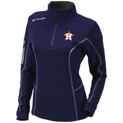Houston Astros Columbia Women's Omni-Wick Shotgun Quarter-Zip Pullover Top - Navy Pullover