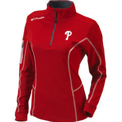 Philadelphia Phillies Columbia Women's Omni-Wick Shotgun Quarter-Zip Pullover Top - Red Pullover