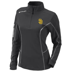 San Diego Padres Columbia Women's Omni-Wick Shotgun Quarter-Zip Pullover Top - Charcoal Pullover