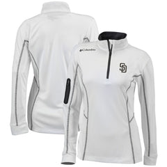 San Diego Padres Columbia Women's Omni-Wick Shotgun Quarter-Zip Pullover Top - White Pullover
