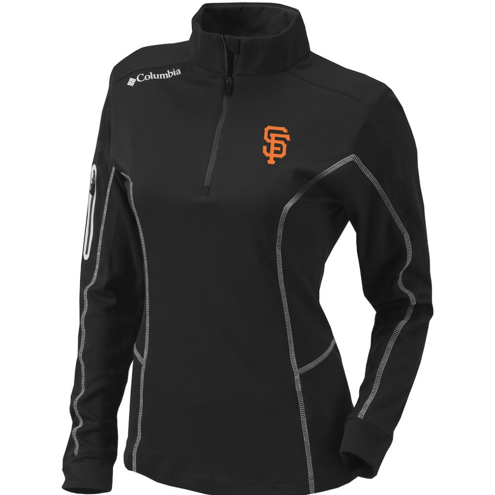 San Francisco Giants Columbia Women's Omni-Wick Shotgun Quarter-Zip Pullover Top - Black Pullover