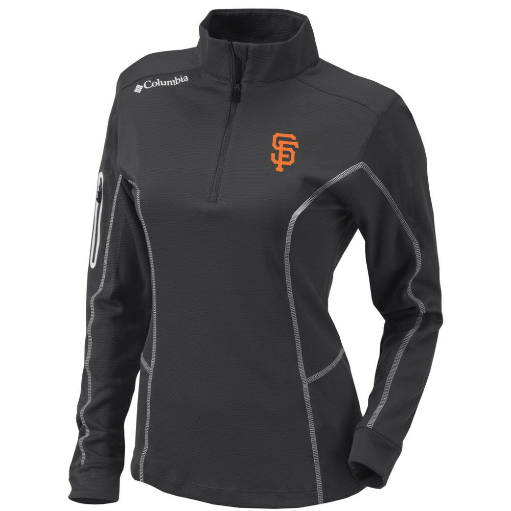 San Francisco Giants Columbia Women's Omni-Wick Shotgun Quarter-Zip Pullover Top - Charcoal Pullover