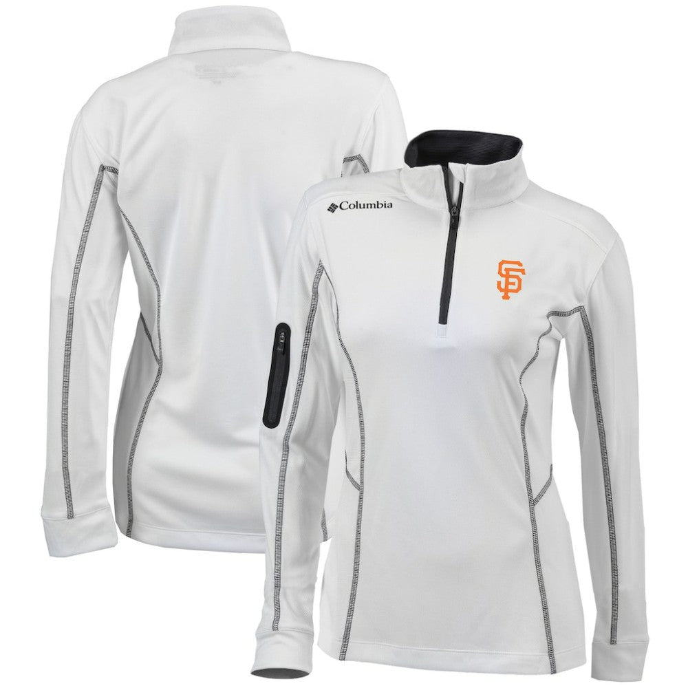 San Francisco Giants Columbia Women's Omni-Wick Shotgun Quarter-Zip Pullover Top - White Pullover