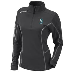 Seattle Mariners Columbia Women's Omni-Wick Shotgun Quarter-Zip Pullover Top - Charcoal Pullover